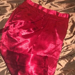 Red Satin Suited Pants